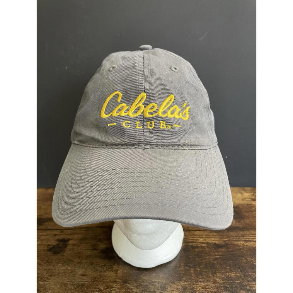 Cabela's Club Baseball Cap Hat Grey Adjustable Embroidered Logo Golf Fishing